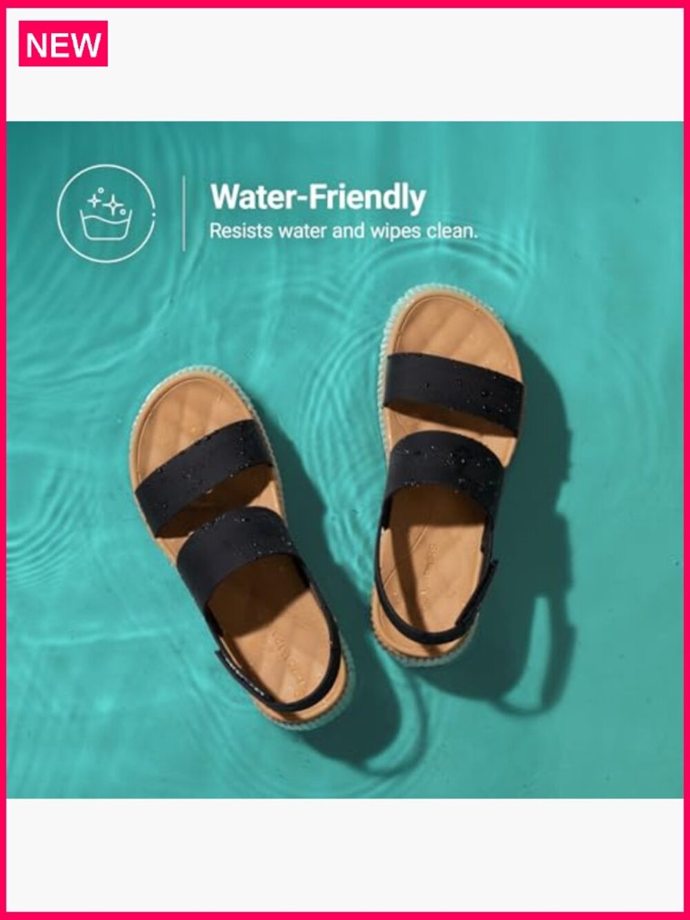 Women's Platform Wedge Sandals Waterproof Lightweight Beach Summer - Picture 4 of 7